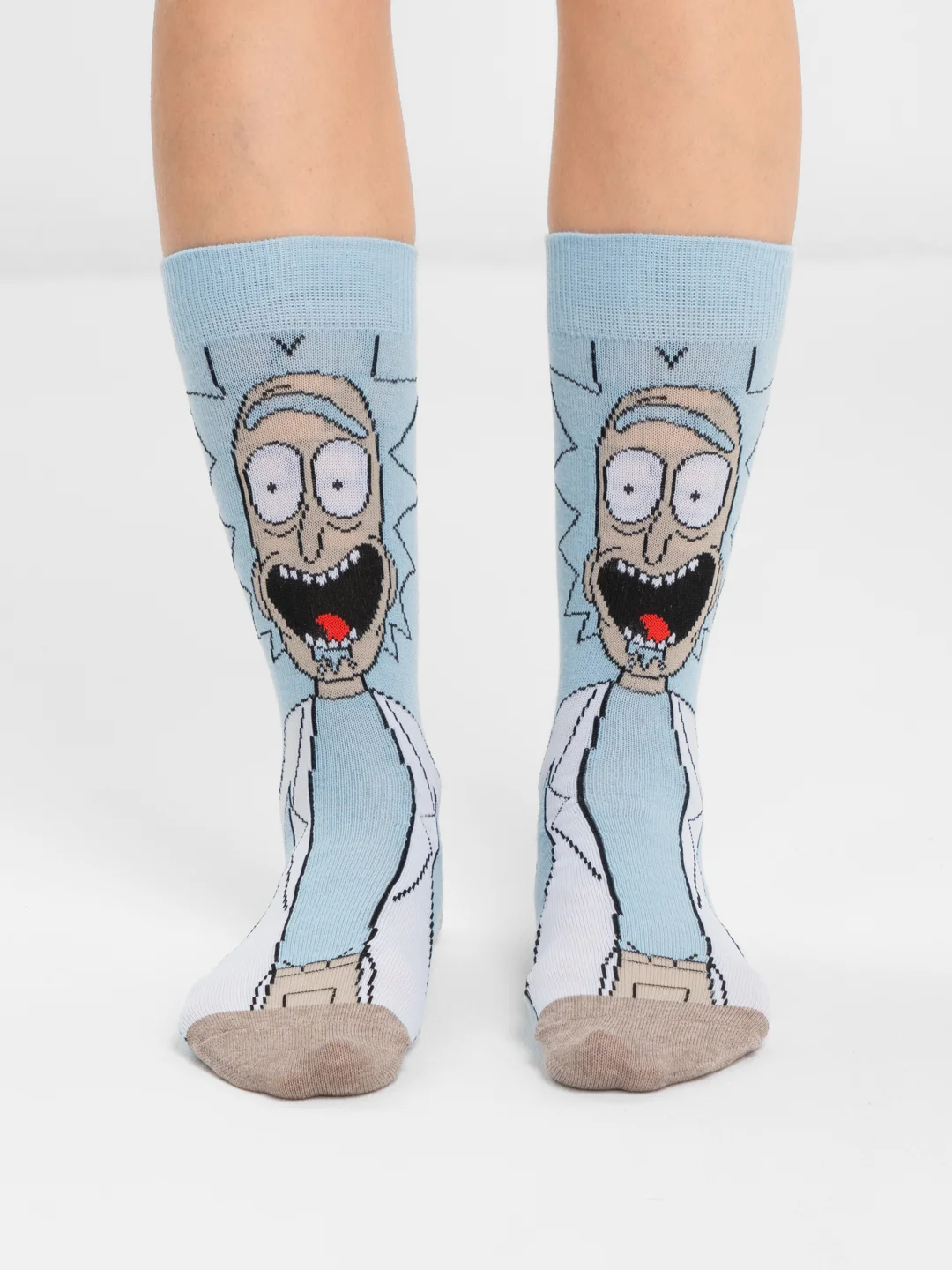 Ледяной носки высокие мужские унисекс с принтом мультфильм "Rick and Morty" носочки женские