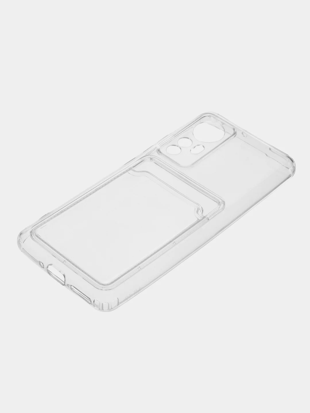 Ударопрочный прозрачный чехол с карманом для карт на Xiaomi Mi 11 lite, Mi 12X, Mi 12 Lite