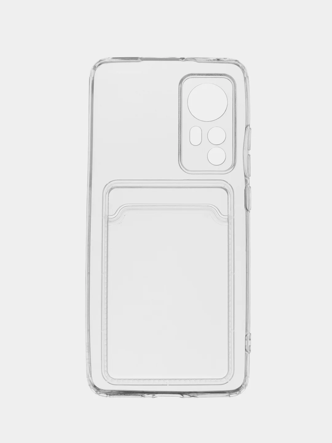 Ударопрочный прозрачный чехол с карманом для карт на Xiaomi Mi 11 lite, Mi 12X, Mi 12 Lite