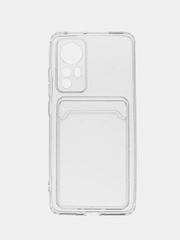 Ударопрочный прозрачный чехол с карманом для карт на Xiaomi Mi 11 lite, Mi 12X, Mi 12 Lite