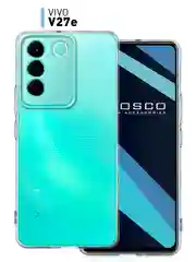 Чехол для Vivo V27e силиконовый ROSCO прозрачный с бортиком, защитой камер и от прилипания