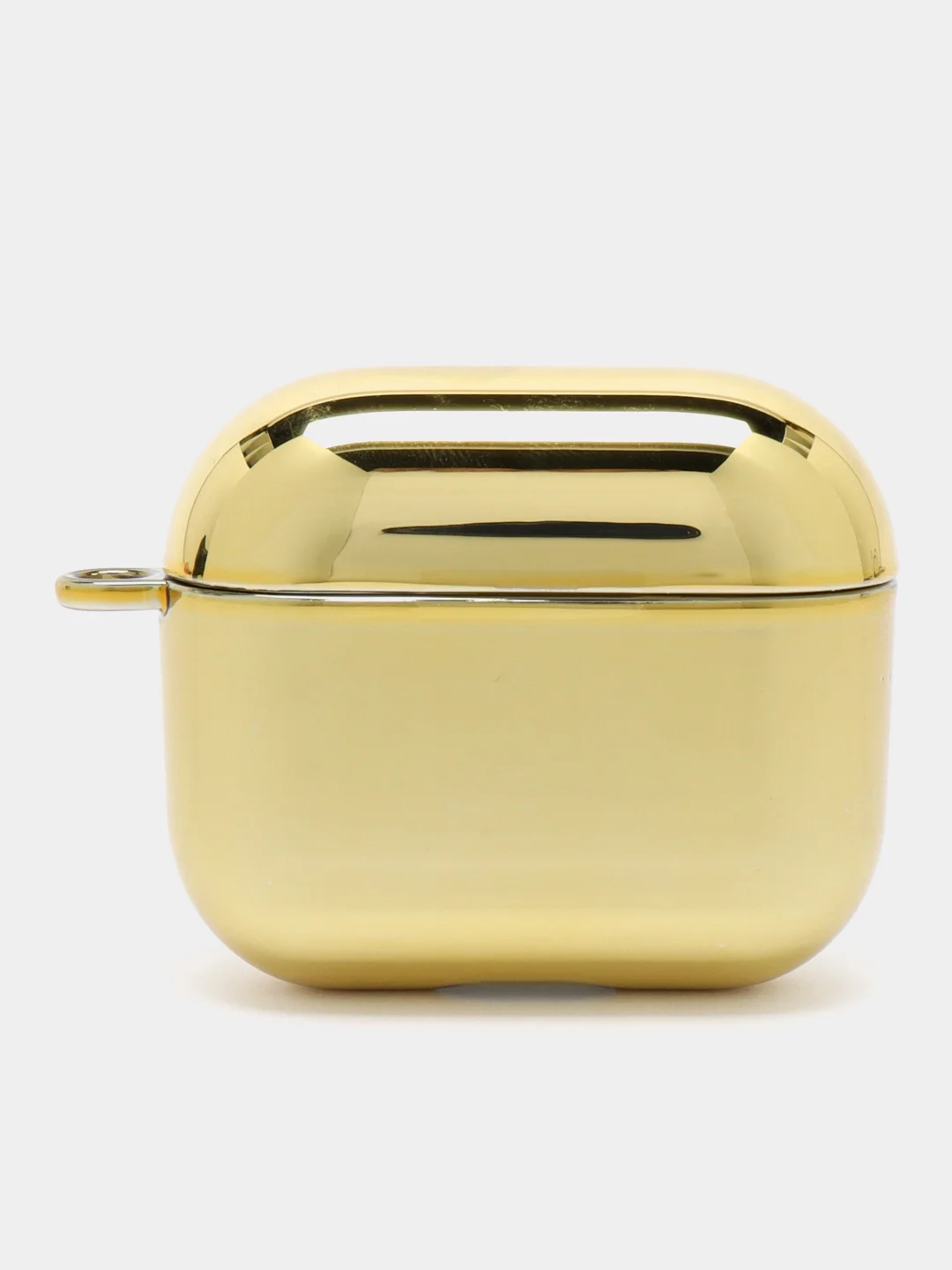 Золотой чехол для беспроводных наушников AirPods 1, 2, 3 Pro, с карабином, глянцевый Аирподс