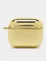 Золотой чехол для беспроводных наушников AirPods 1, 2, 3 Pro, с карабином, глянцевый Аирподс