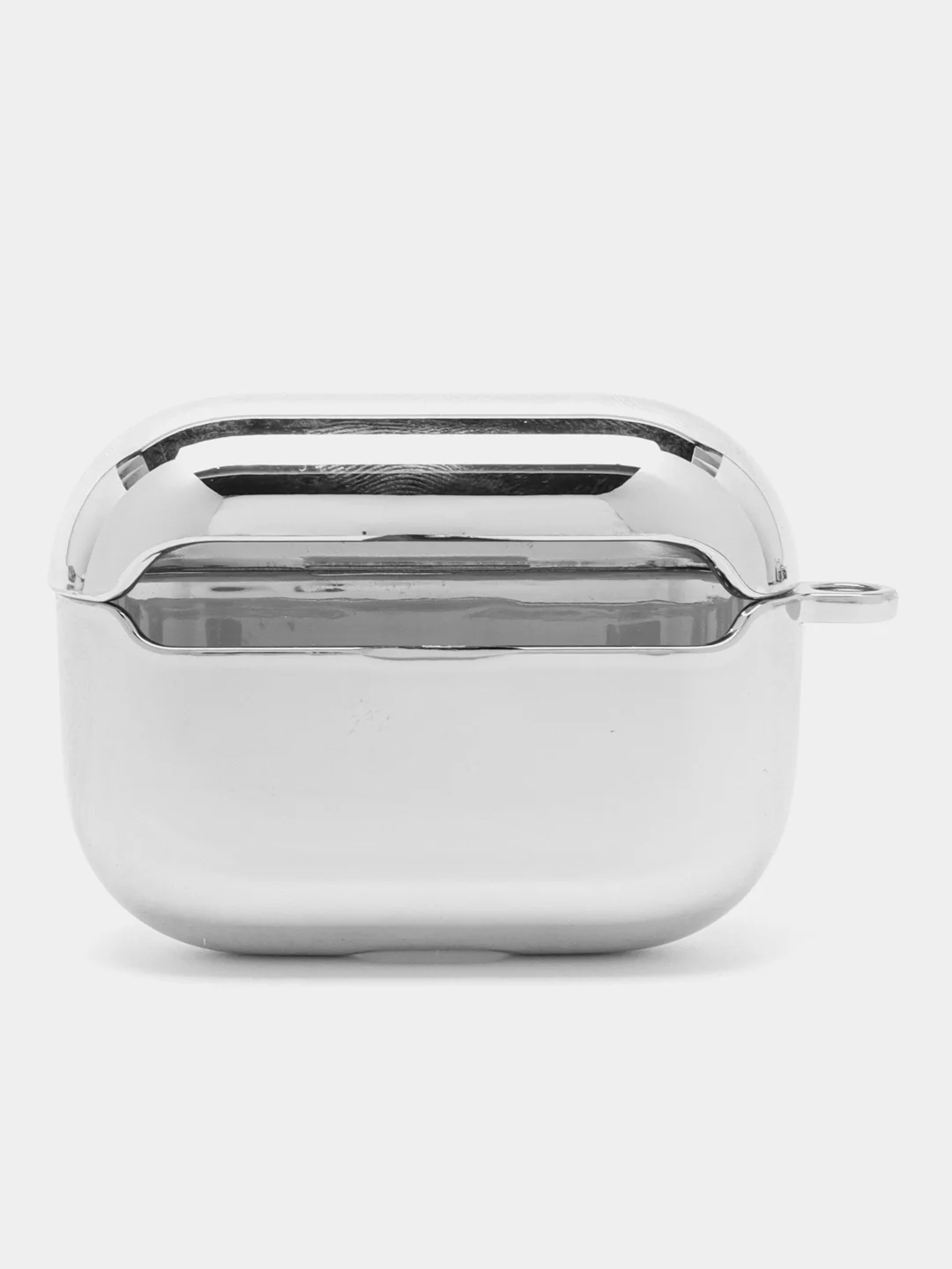 Серебряный чехол для беспроводных наушников AirPods 1, 2, 3 Pro, с карабином, глянцевый Аирподс