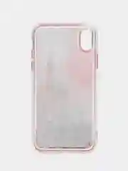 Розовый чехол Apple iPhone XR силиконовый переливающийся жидкий с блестками
