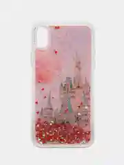 Розовый чехол Apple iPhone XR силиконовый переливающийся жидкий с блестками