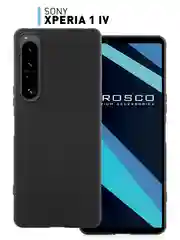 Черный чехол ROSCO для Sony Xperia 1 Mark IV матовый силиконовый тонкий, бортик вокруг камер