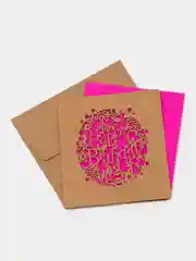 Синий меланж крафт-открытки Арт, с перфорацией "For You", 9*8 см, в конверте, Для тебя