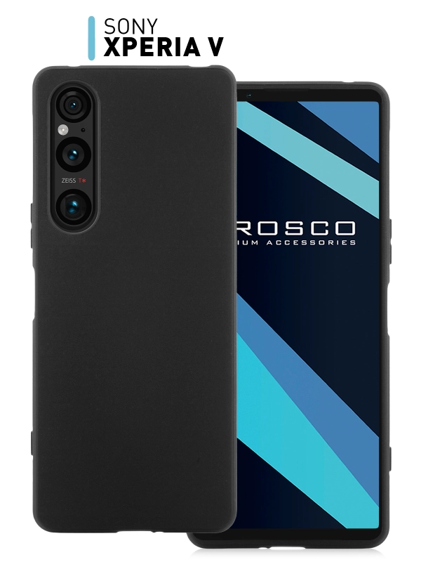 Чехол для Sony Xperia 1 V, mark 5 силиконовый ROSCO матовый тонкий с бортиком защита камер