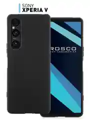 Черный чехол для Sony Xperia 1 V, mark 5 силиконовый ROSCO матовый тонкий с бортиком защита камер