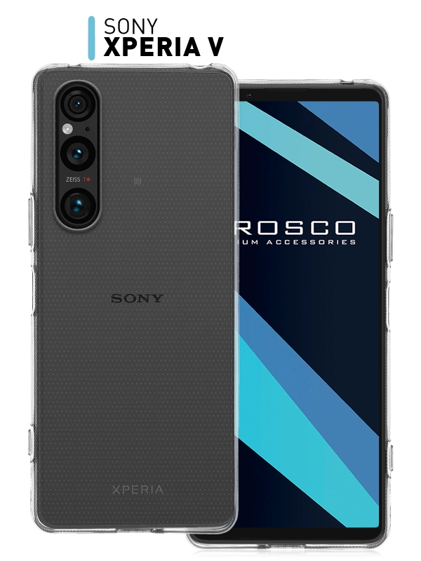 Силиконовый чехол ROSCO для Sony Xperia 1 V, с защитой камер и от прилипания