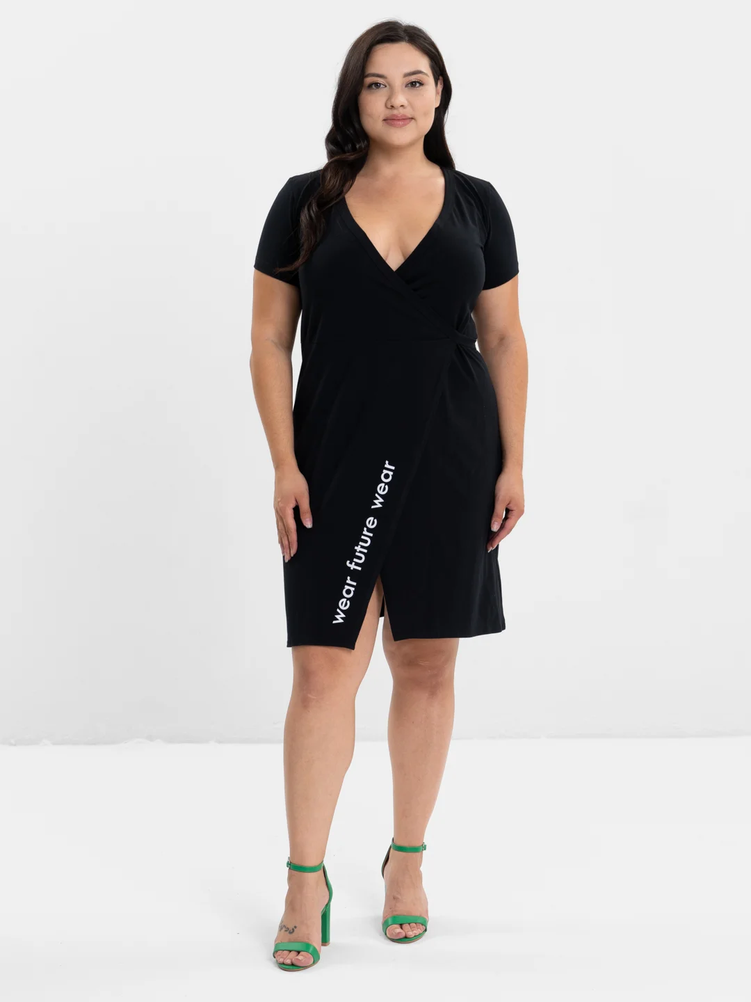 Платье с запахом КЛП1428П1 wear future wear, черный, KLERY