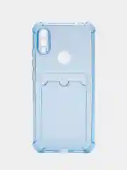 Синий меланж силиконовый чехол Xiaomi Redmi Note 7, Note 7 Pro (Сяоми Нот 7, Нот 7 Про), прозрачный