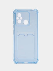 Силиконовый чехол для Xiaomi Redmi 12C (Сяоми Редми 12С), прозрачный, с карманом
