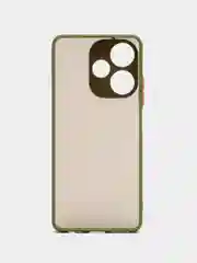 Лесной зеленый чехол для Infinix Hot 30, Инфиникс Хот 30, пластиковый, матовый, с цветными кнопками