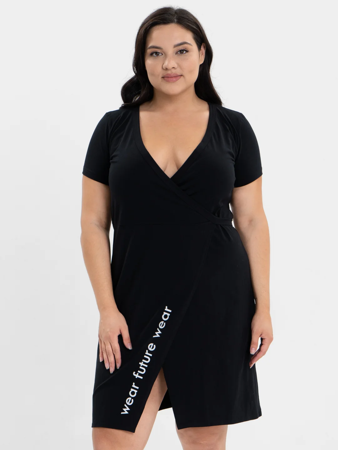 Платье с запахом КЛП1428П1 wear future wear, черный, KLERY