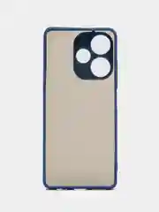 Синий чехол для Infinix Hot 30, Инфиникс Хот 30, пластиковый, матовый, с цветными кнопками