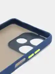 Синий чехол для Infinix Hot 30, Инфиникс Хот 30, пластиковый, матовый, с цветными кнопками