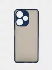 Синий чехол для Infinix Hot 30, Инфиникс Хот 30, пластиковый, матовый, с цветными кнопками