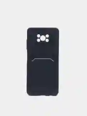 Темно-синий чехол с отделением для пластиковой карты Xiaomi POCO X3 / POCO X3 PRO