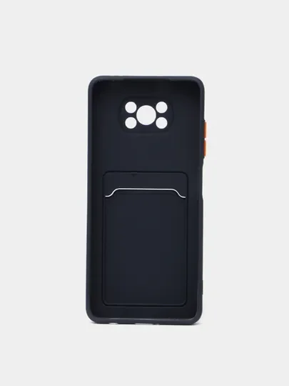 Темно-синий чехол с отделением для пластиковой карты Xiaomi POCO X3 / POCO X3 PRO