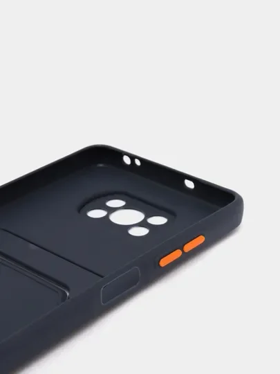 Темно-синий чехол с отделением для пластиковой карты Xiaomi POCO X3 / POCO X3 PRO