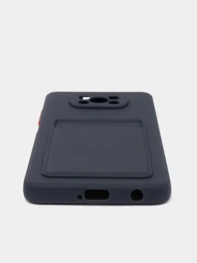 Темно-синий чехол с отделением для пластиковой карты Xiaomi POCO X3 / POCO X3 PRO