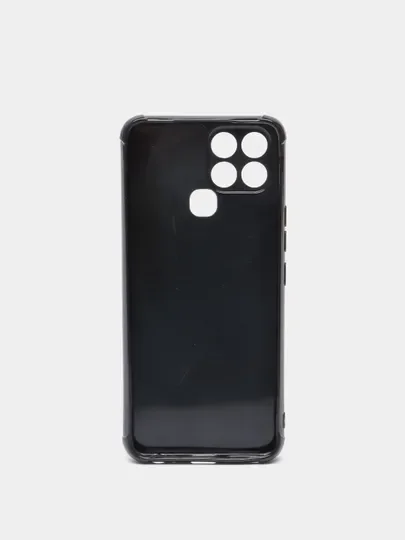 Тёмно-серый чехол INFINIX SMART 6 с защитой камеры  и рисунком