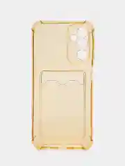 Бежевый чехол для Samsung Galaxy M14 5G (Самсунг Галакси М14 5Г) прозрачный, с отсеком для карт