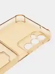 Бежевый чехол для Samsung Galaxy M14 5G (Самсунг Галакси М14 5Г) прозрачный, с отсеком для карт