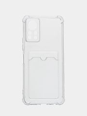 Силиконовый чехол для Infinix HOT 11S NFC (Инфиникс Хот 11С НФС), прозрачный, с карманом