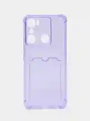 Силиконовый чехол для Infinix HOT 20i (Инфиникс Хот 20 ай) с карманом для карт, прозрачный
