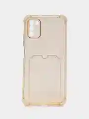 Бежевый силиконовый чехол для Xiaomi Poco M3 (Сяоми Поко М3), прозрачный, с карманом