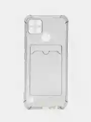 Силиконовый чехол Realme C21Y ( Реалми с21у), с карманом для карт, прозрачный