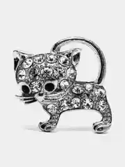 Серебряный брошь женская "Кошка"