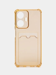 Силиконовый чехол для Realme C55, Реалми С55, с карманом для карт, прозрачный