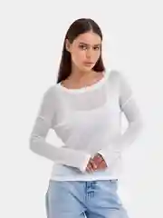 Белый женский лонгслив, оверсайз, полупрозрачный, кофта, свитшот