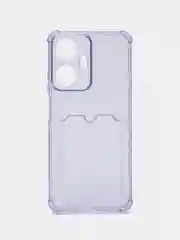 Лавандовый силиконовый чехол для Realme C55, Реалми С55, с карманом для карт, прозрачный