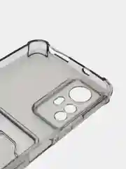 Серый силиконовый чехол Xiaomi Redmi Note 12S (Сяоми Редми Нот 12С) с карманом, прозрачный