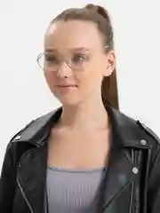 Серый металлик очки прозрачные, имиджевые