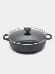 VETTA Вок чугун, d 30 х 8,5 см, стеклянная крышка