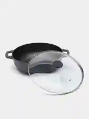 VETTA Вок чугун, d 30 х 8,5 см, стеклянная крышка