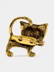 Бронзовый брошь женская "Кошка"