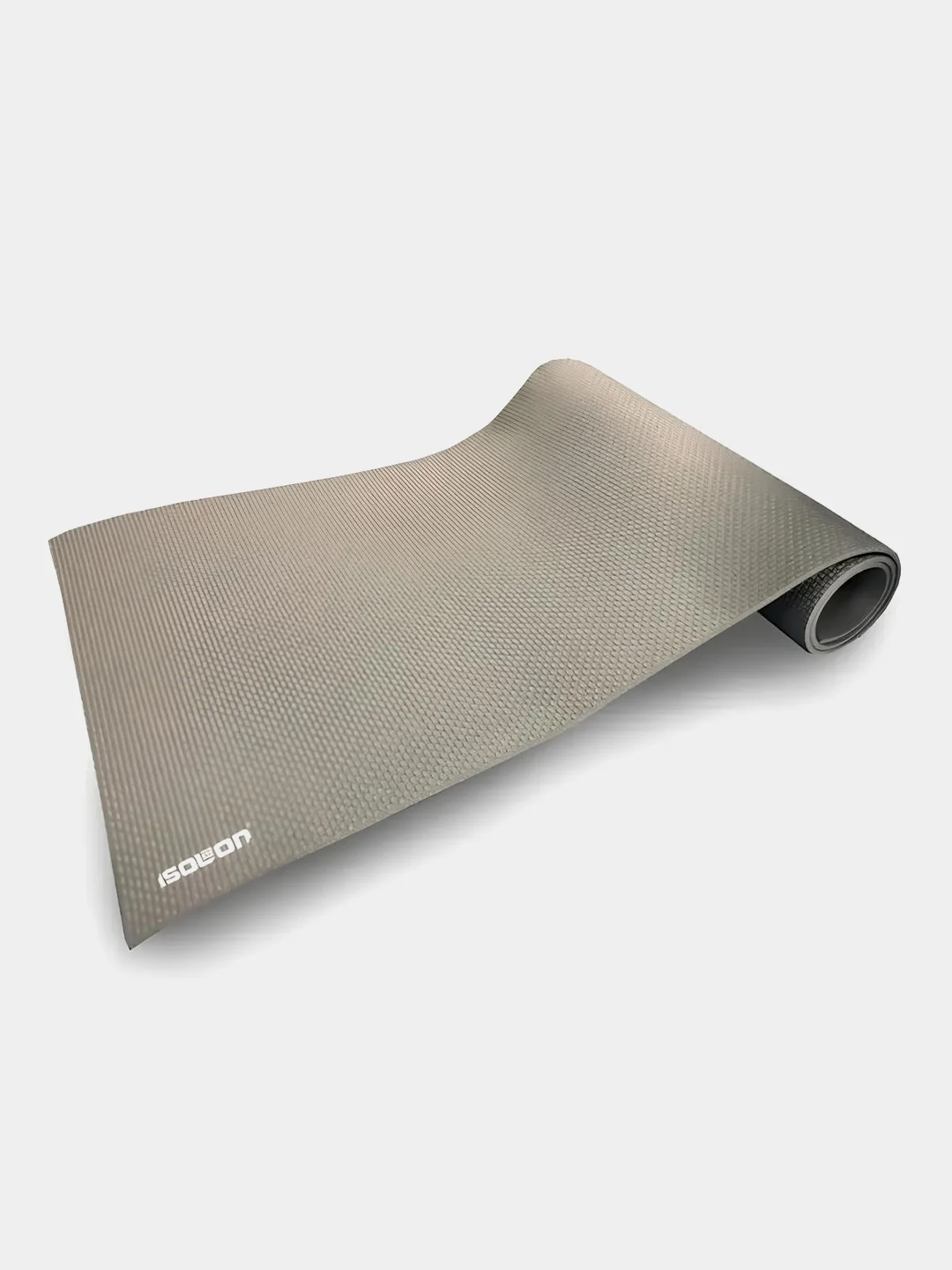 Серый коврик для фитнеса, гимнастики, йоги, спорта Isolon Fitness 5 мм, 140х50 см