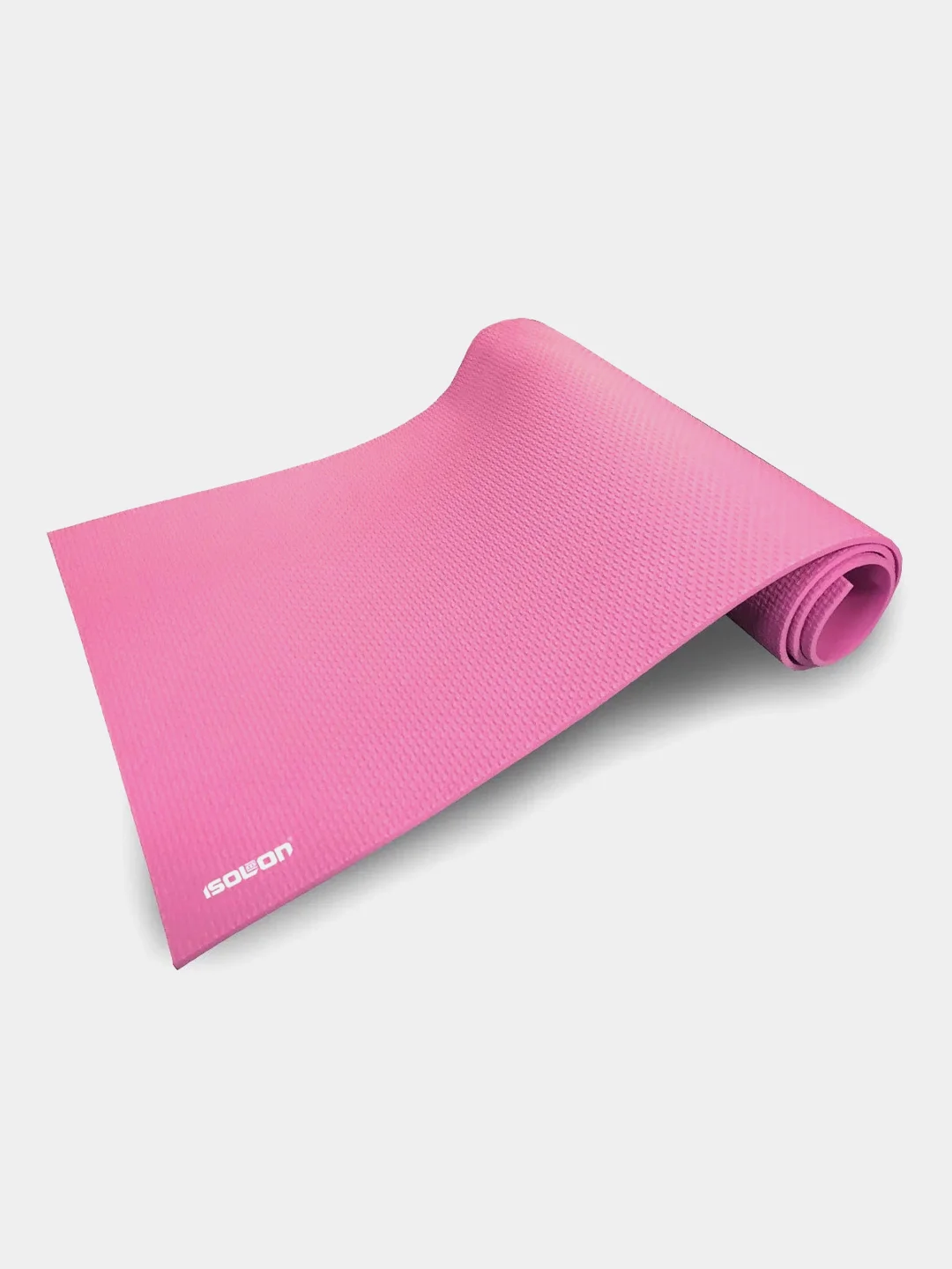 Розовый коврик для фитнеса, гимнастики, йоги, спорта Isolon Fitness 5 мм, 140х50 см