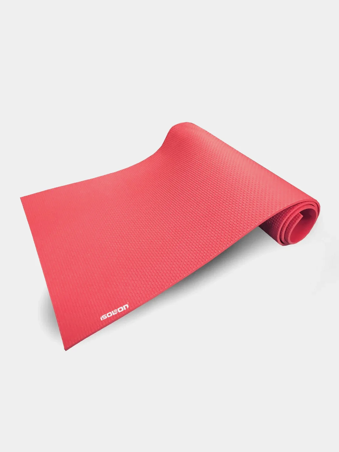 Красный коврик для фитнеса, гимнастики, йоги, спорта Isolon Fitness 5 мм, 140х50 см