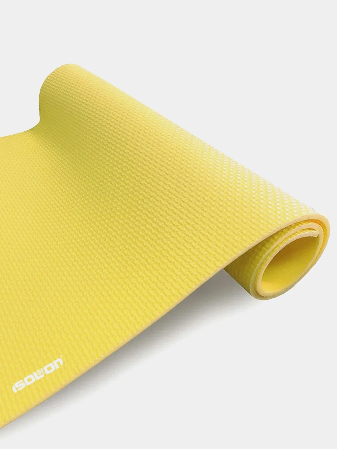 Лимонный коврик для фитнеса, гимнастики, йоги, спорта Isolon Fitness 5 мм, 140х50 см