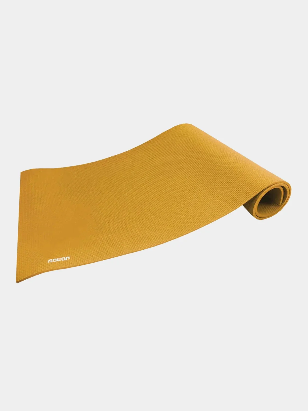 Желтый коврик для фитнеса, гимнастики, йоги, спорта Isolon Fitness 5 мм, 140х50 см