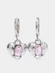 Серьги женские с инкрустацией, цвет: серебро