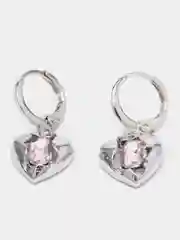 Серьги женские с инкрустацией, цвет: серебро